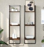 VidaXL Wandrek 3-laags 30x25x100 cm bewerkt hout gerookt eikenkleurig