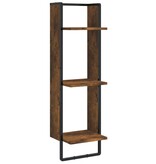 VidaXL Wandrek 3-laags 30x25x100 cm bewerkt hout gerookt eikenkleurig