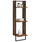 VidaXL Wandrek 3-laags 30x25x100 cm bewerkt hout gerookt eikenkleurig
