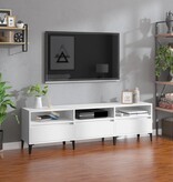 VidaXL Tv-meubel 150x30x44,5 cm bewerkt hout wit