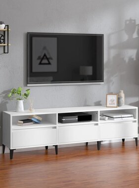 VidaXL Tv-meubel 150x30x44,5 cm bewerkt hout wit