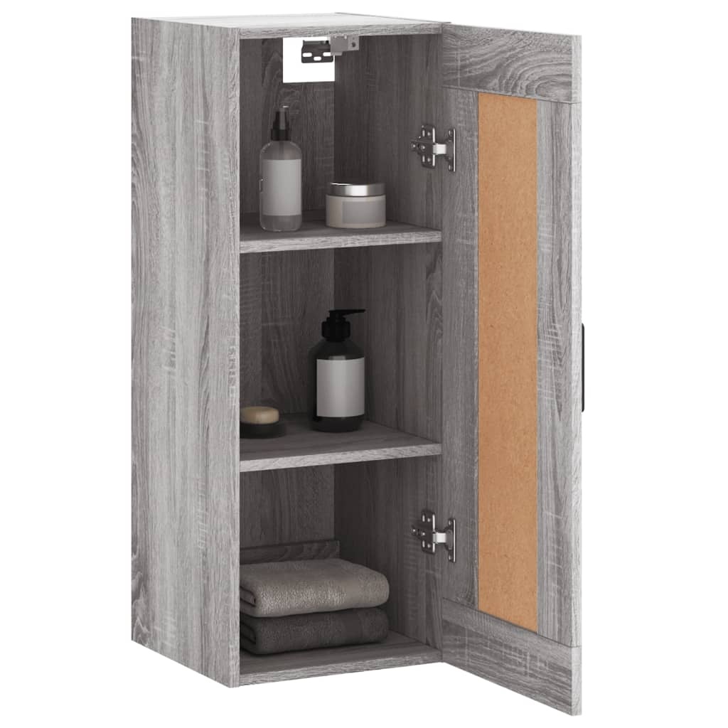 VidaXL Wandkast 34,5x34x90 cm bewerkt hout grijs sonoma eikenkleurig