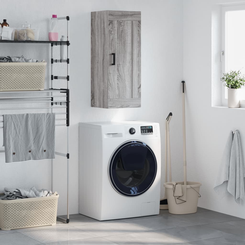 VidaXL Wandkast 34,5x34x90 cm bewerkt hout grijs sonoma eikenkleurig