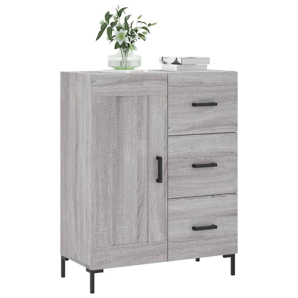 VidaXL Dressoir 69,5x34x90 cm bewerkt hout grijs sonoma eikenkleurig