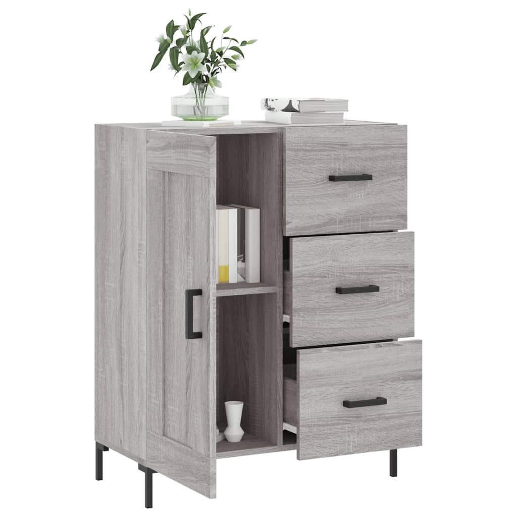 VidaXL Dressoir 69,5x34x90 cm bewerkt hout grijs sonoma eikenkleurig