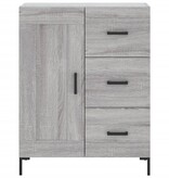VidaXL Dressoir 69,5x34x90 cm bewerkt hout grijs sonoma eikenkleurig
