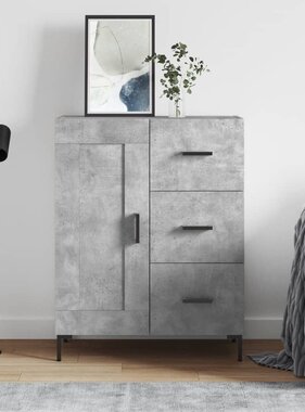 VidaXL Dressoir 69,5x34x90 cm bewerkt hout betongrijs
