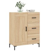 VidaXL Dressoir 69,5x34x90 cm bewerkt hout sonoma eikenkleurig