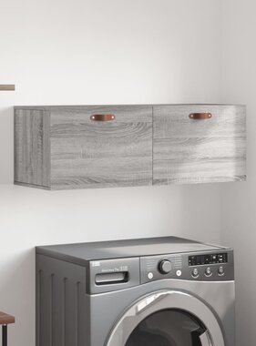 VidaXL Wandkast 100x36,5x35 cm bewerkt hout grijs sonoma eikenkleurig