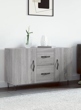 VidaXL Dressoir 100x36x60 cm bewerkt hout grijs sonoma eikenkleurig