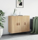 VidaXL Dressoir 90x34x80 cm bewerkt hout sonoma eikenkleurig