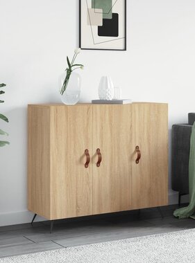 VidaXL Dressoir 90x34x80 cm bewerkt hout sonoma eikenkleurig