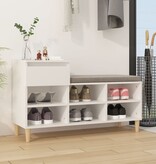 VidaXL Schoenenkast 102x36x60 cm bewerkt hout wit