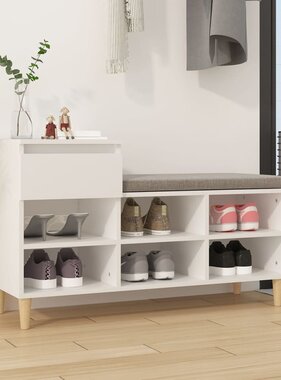 VidaXL Schoenenkast 102x36x60 cm bewerkt hout wit