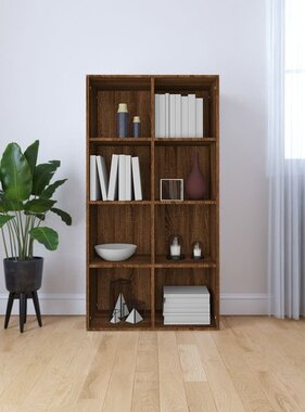 VidaXL Boekenkast 66x30x130 cm bewerkt hout bruin eikenkleur