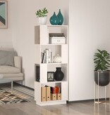 VidaXL Boekenkast/kamerscherm 51x25x132 cm massief grenenhout wit