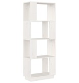 VidaXL Boekenkast/kamerscherm 51x25x132 cm massief grenenhout wit