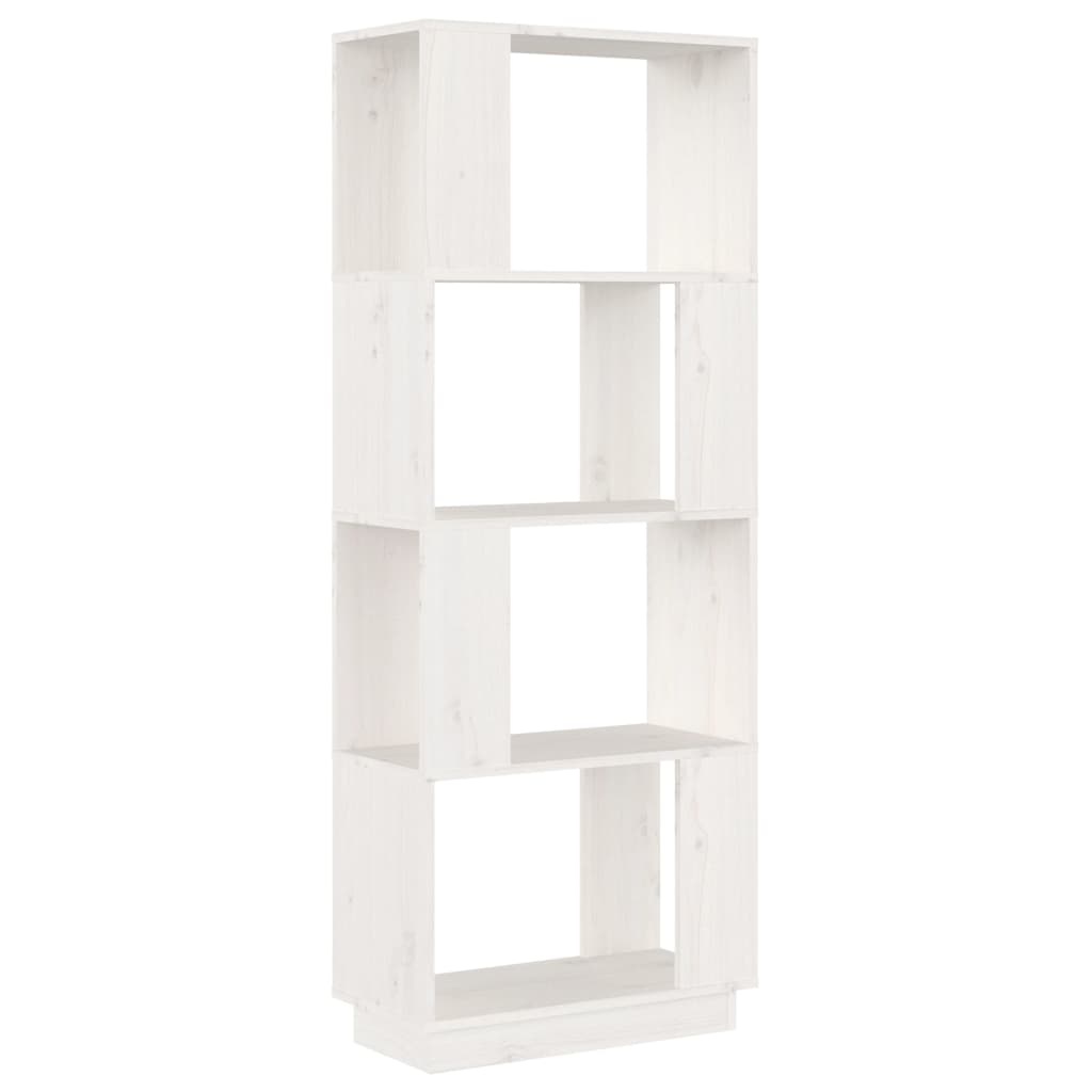 VidaXL Boekenkast/kamerscherm 51x25x132 cm massief grenenhout wit