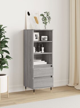 VidaXL Hoge kast 40x36x110 cm bewerkt hout grijs sonoma