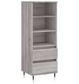 VidaXL Hoge kast 40x36x110 cm bewerkt hout grijs sonoma