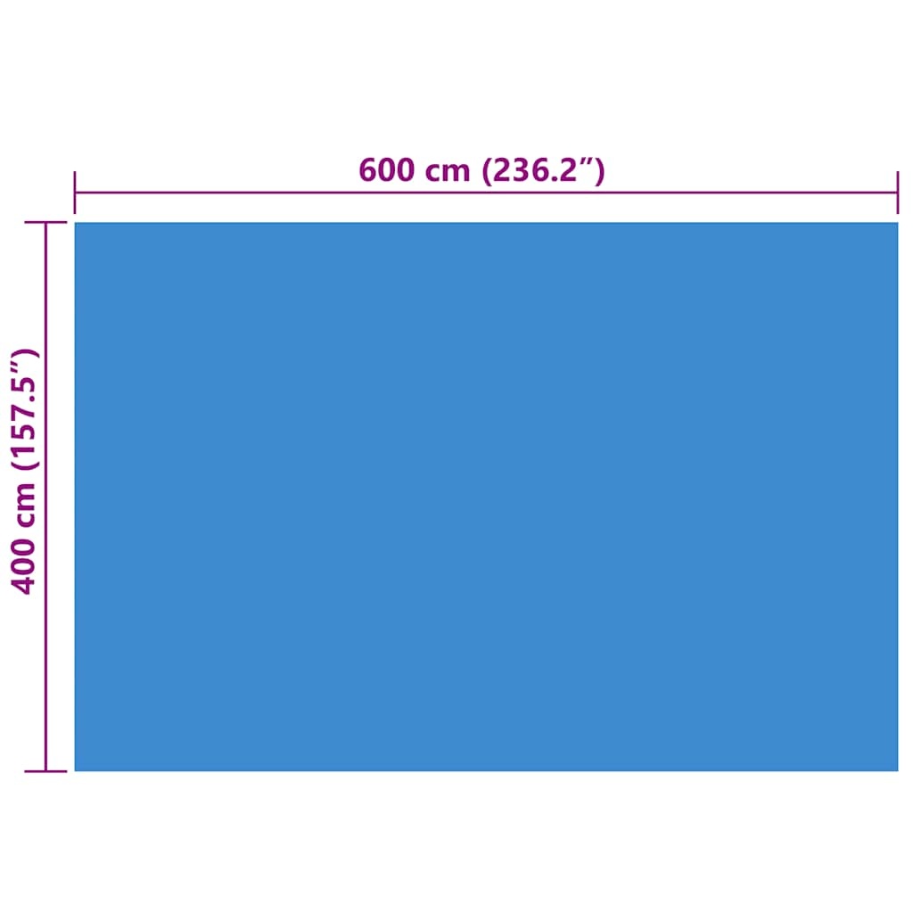 VidaXL Zwembadhoes rechthoekig 600x400 cm PE blauw