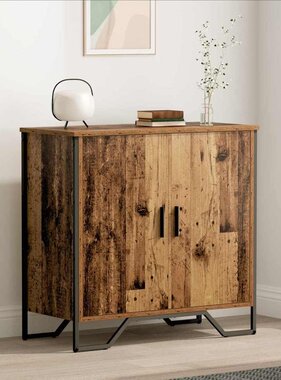 VidaXL Dressoir met plank met opslag met de deur Bruin 78 x 35,5 x 74,5 cm Bewerkt hout