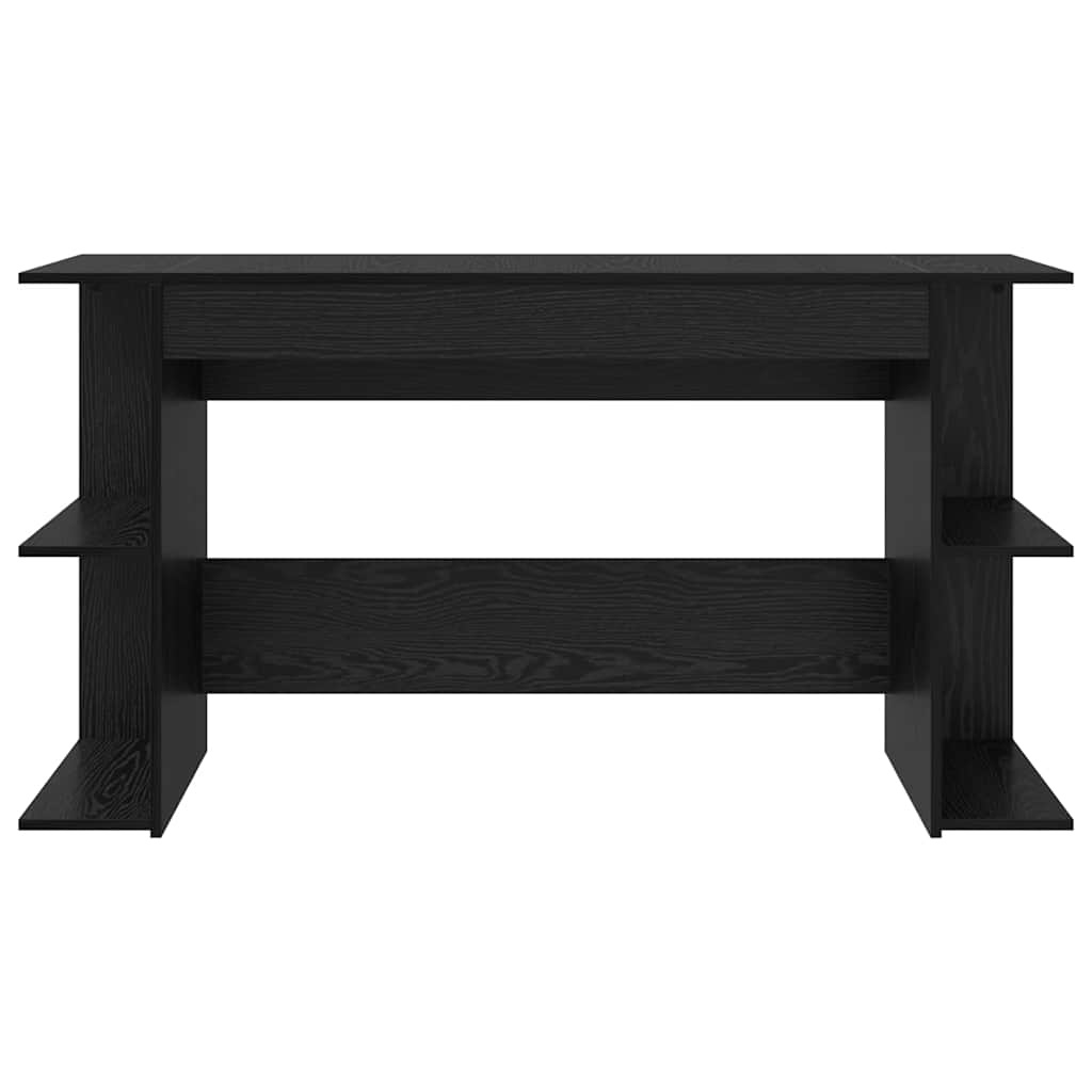 VidaXL Bureau met plank Anders met opslag Zwart eiken Bewerkt hout