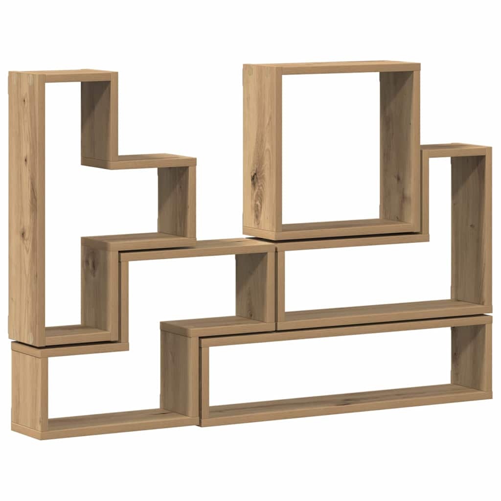 VidaXL Muur Cube artisanaal eikenkleurig 96 x 12 x 64 cm Bewerkt hout