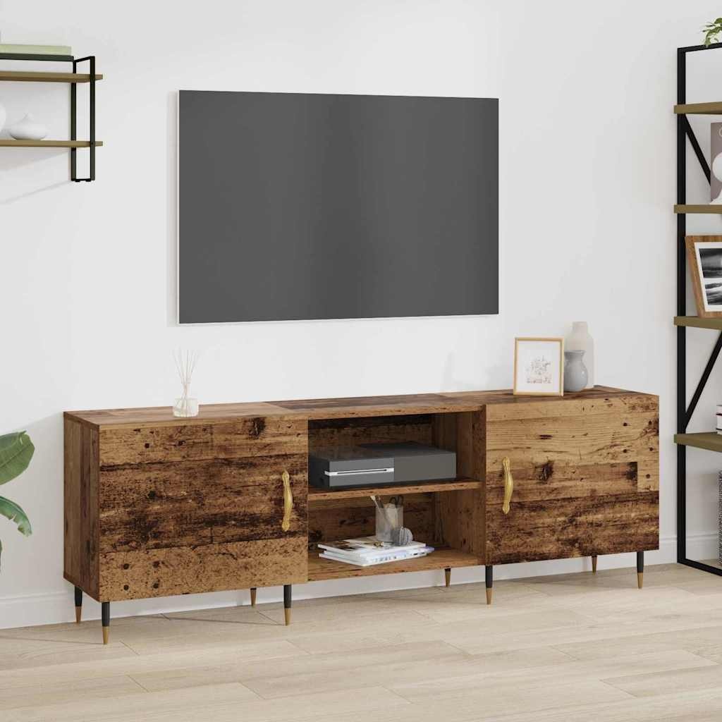 VidaXL TV-kast met plank met opslag met de deur Oud hout 150 x 30 x 50 cm Bewerkt hout