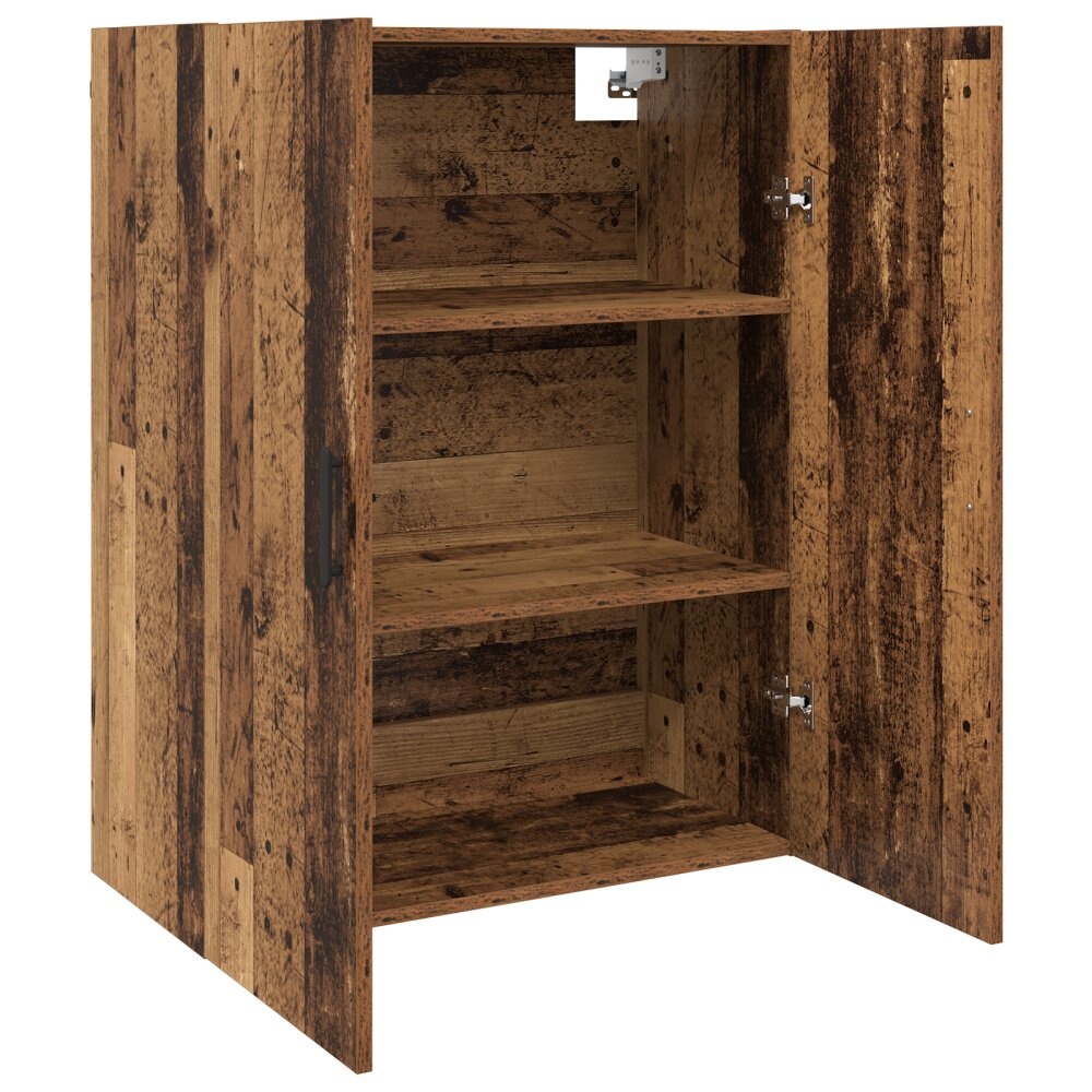 VidaXL Wandkast met plank met opslag met de deur Oud hout 69.5 x 34 x 90 cm Bewerkt hout