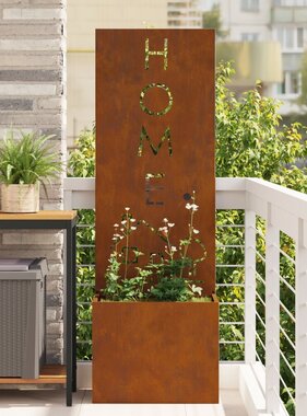VidaXL Tuinplant met Decoratief Paneel Roestig 50 x 140 cm Cortenstaal