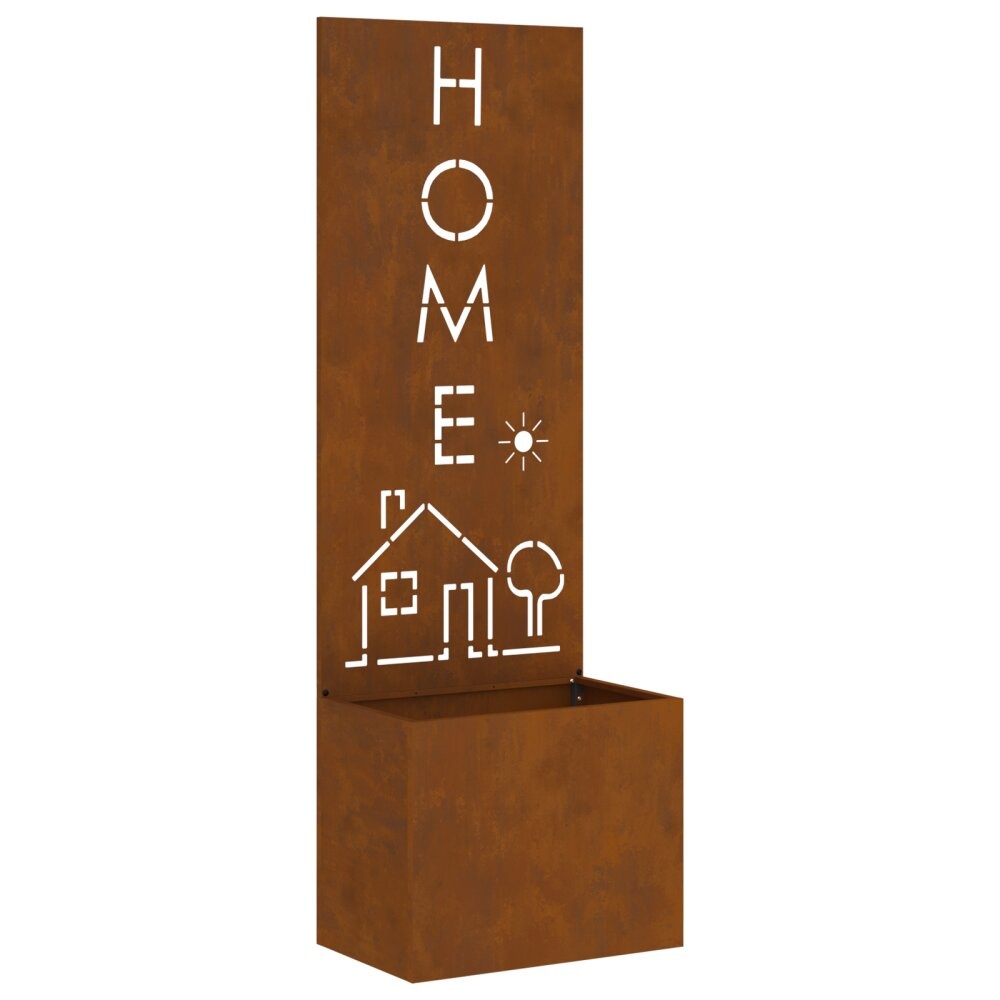 VidaXL Tuinplant met Decoratief Paneel Roestig 50 x 140 cm Cortenstaal