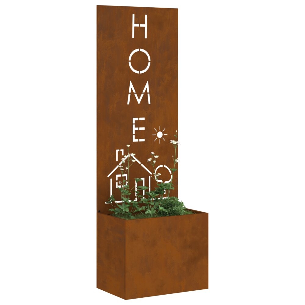 VidaXL Tuinplant met Decoratief Paneel Roestig 50 x 140 cm Cortenstaal