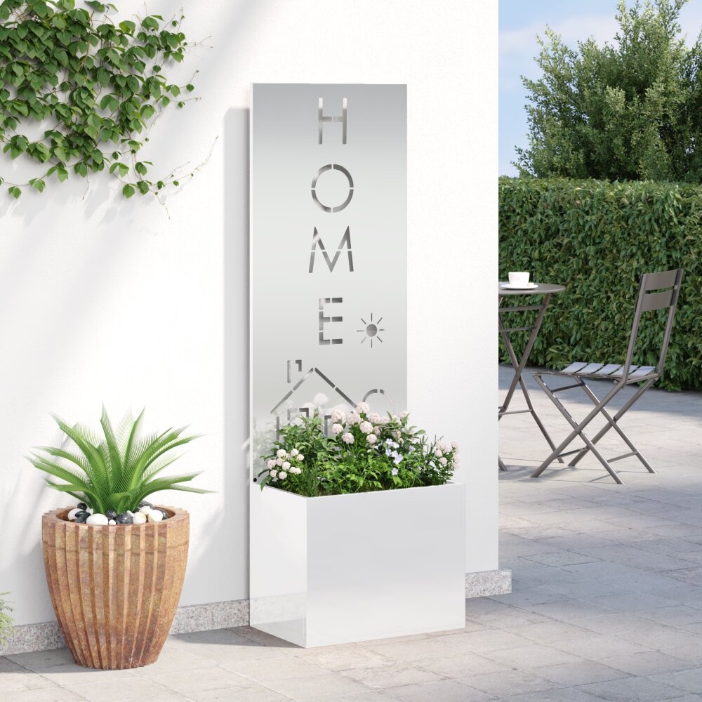 VidaXL Tuinplant met Decoratief Paneel Zilver 50 x 140 cm