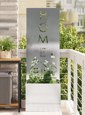 VidaXL Tuinplant met Decoratief Paneel Zilver 50 x 140 cm