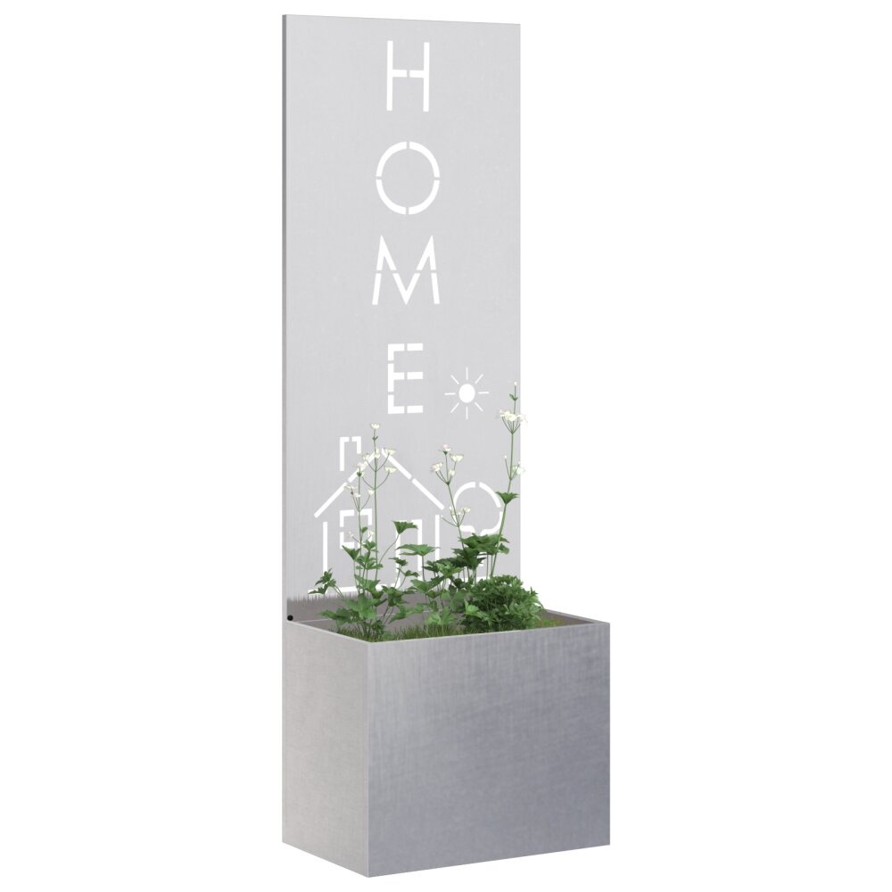 VidaXL Tuinplant met Decoratief Paneel Zilver 50 x 140 cm