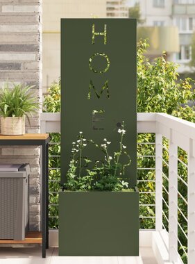 VidaXL Tuinplant met Decoratief Paneel Olijfgroen 50 x 140 cm