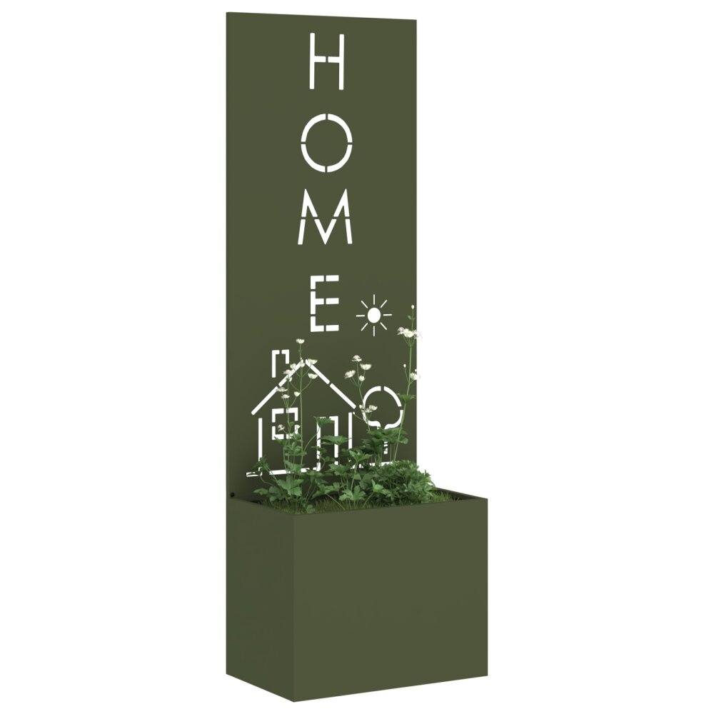 VidaXL Tuinplant met Decoratief Paneel Olijfgroen 50 x 140 cm