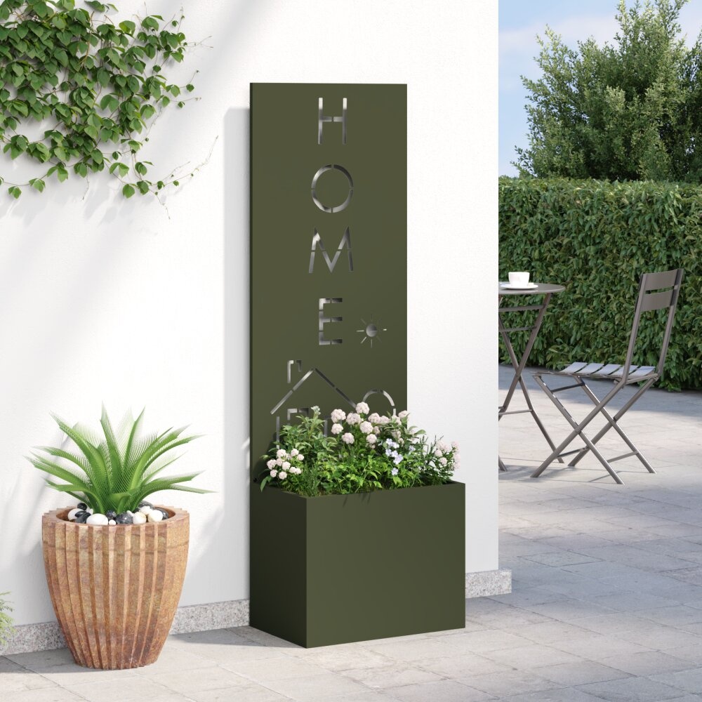 VidaXL Tuinplant met Decoratief Paneel Olijfgroen 50 x 140 cm