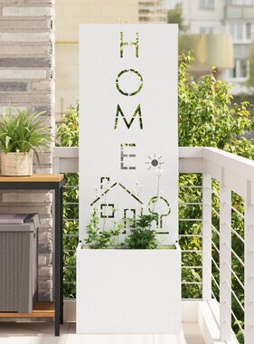 VidaXL Tuinplant met Decoratief Paneel Wit 50 x 140 cm
