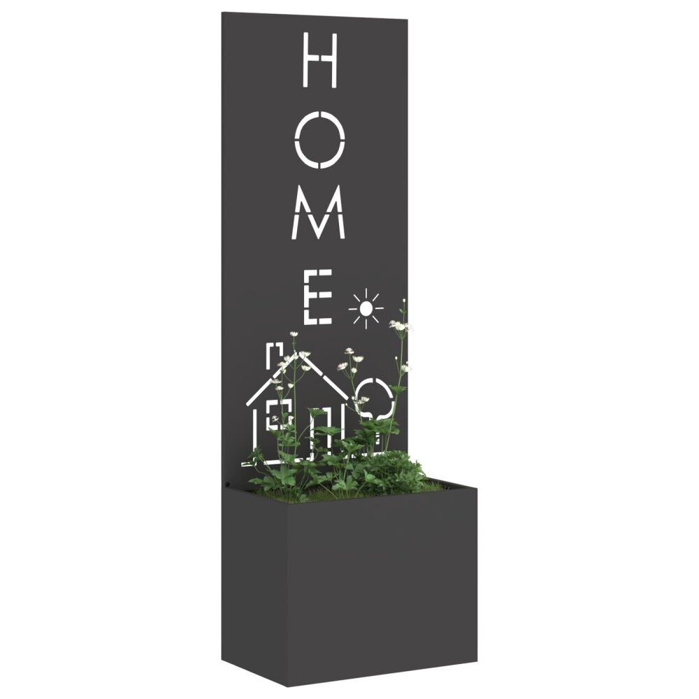 VidaXL Tuinplant met Decoratief Paneel Zwart 50 x 140 cm