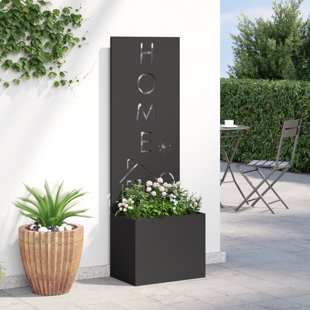 VidaXL Tuinplant met Decoratief Paneel Zwart 50 x 140 cm