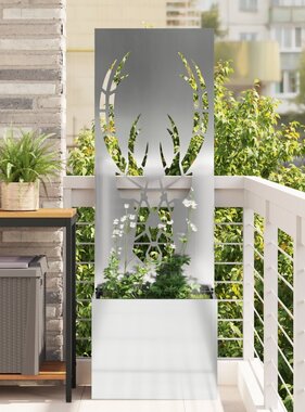 VidaXL Tuinplant met Decoratief Paneel Zilver 50 x 140 cm