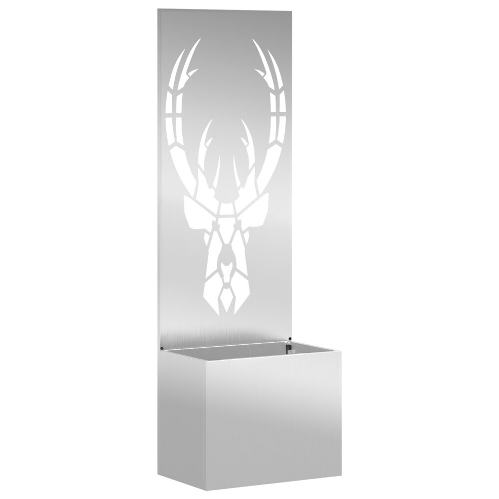 VidaXL Tuinplant met Decoratief Paneel Zilver 50 x 140 cm