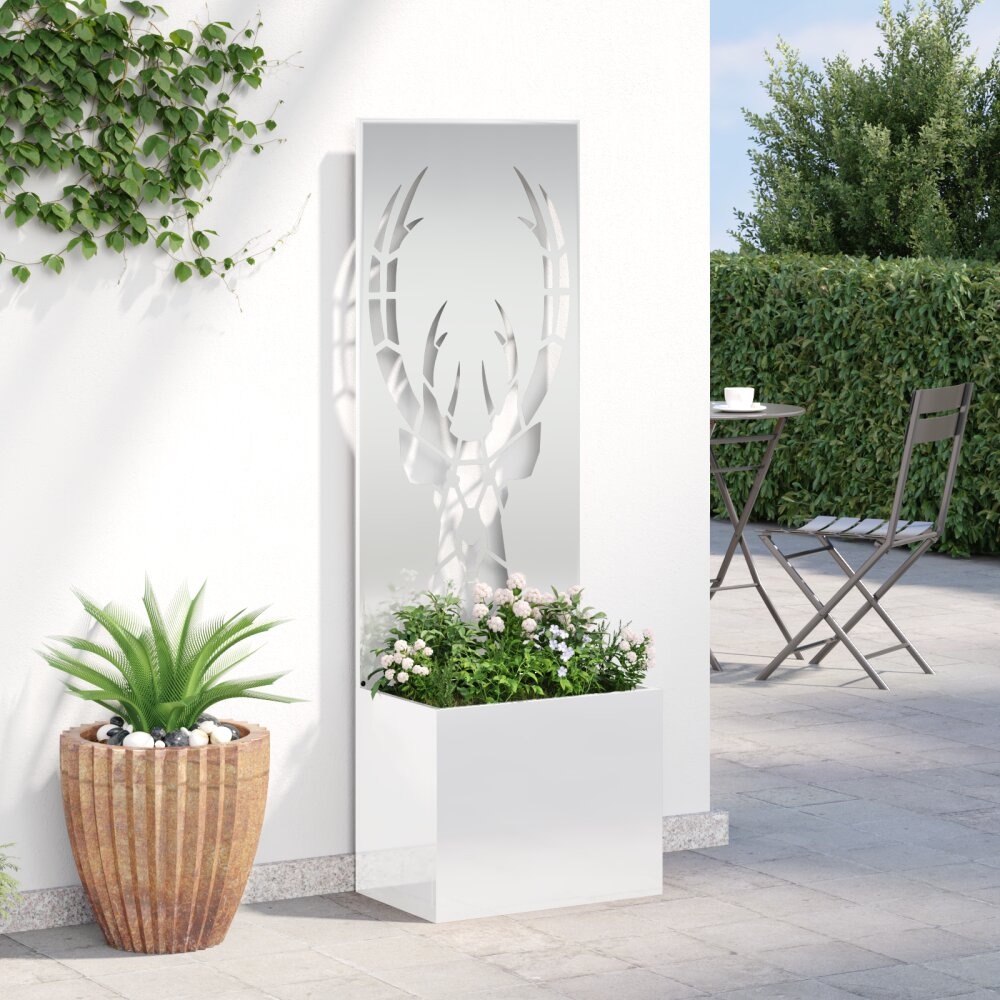 VidaXL Tuinplant met Decoratief Paneel Zilver 50 x 140 cm