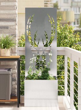 VidaXL Tuinplant met Decoratief Paneel Zilver 50 x 140 cm
