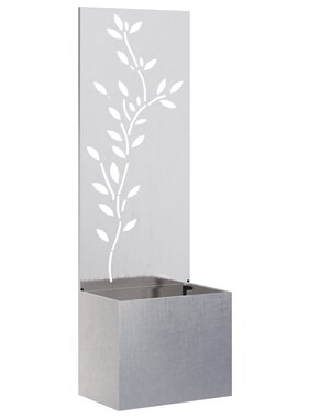 VidaXL Tuinplant met Decoratief Paneel Zilver 50 x 140 cm