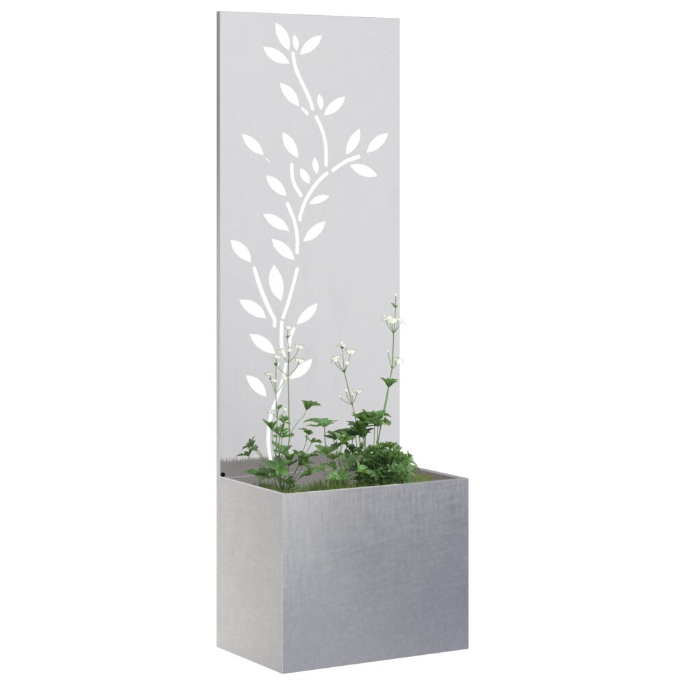 VidaXL Tuinplant met Decoratief Paneel Zilver 50 x 140 cm