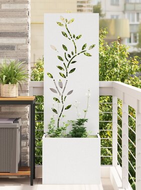 VidaXL Tuinplant met Decoratief Paneel Wit 50 x 140 cm