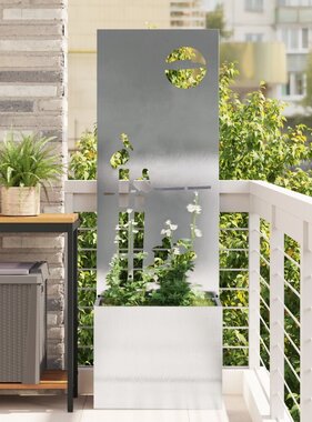 VidaXL Tuinplant met Decoratief Paneel Zilver 50 x 140 cm